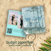 Budget QR CODE 3 foto's zomerstrand bruiloft Flyer