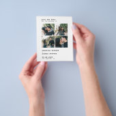 Budget QR CODE 4 foto's bruiloft met datum Flyer (Hand)