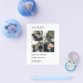 Budget QR CODE 4 foto's bruiloft met datum Flyer (Enkel)