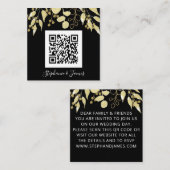 Budget QR Code Black Gold Weduwen uitnodiging (Voorkant / Achterkant)