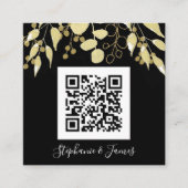Budget QR Code Black Gold Weduwen uitnodiging (Voorkant)