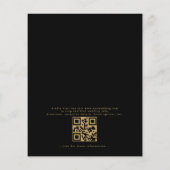 Budget QR Code Black Gold Weduwen uitnodiging (Achterkant)
