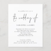 Budget QR Code Black White Weduwen Uitnodiging (Voorkant)