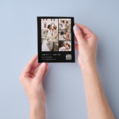Budget QR Code Black White Weduwen Uitnodiging Flyer (Hand)