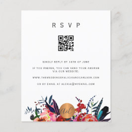 Budget QR CODE bloemige elegante uitnodiging RSVP Flyer