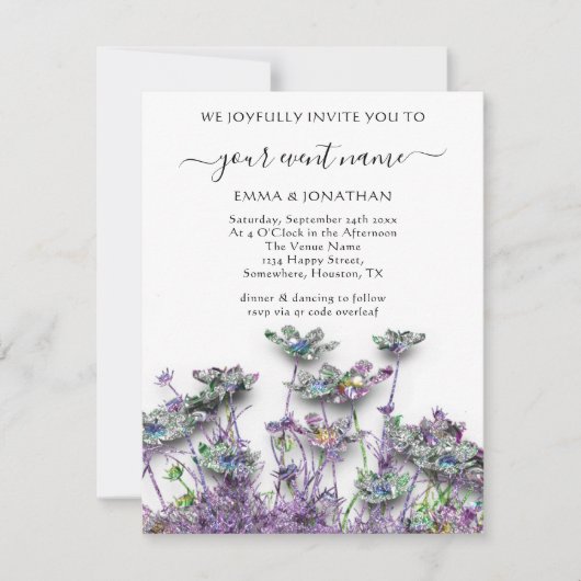 Budget QR CODE Bloemrijke Weide Paars  (Voorkant)