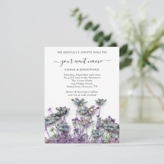 Budget QR CODE Bloemrijke Weide Paars  (Staand voorkant)