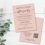 Budget QR Code Blush Wedding ReceptIon Uitnodiging