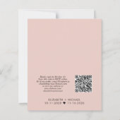 Budget QR Code Blush Wedding ReceptIon Uitnodiging (Achterkant)