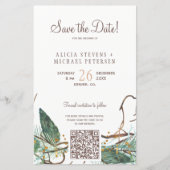 Budget QR-code bos FOTO bruiloft save the date (Voorkant)