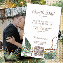 Budget QR-code bos FOTO bruiloft save the date