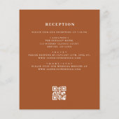 Budget QR Code Burnt Sinaasappel bruiloft uitnodig (Achterkant)