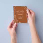 Budget QR Code Burnt Sinaasappel bruiloft uitnodig Flyer (Hand)