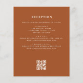 Budget QR Code Burnt Sinaasappel bruiloft uitnodig Flyer (Achterkant)