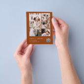 Budget QR Code Burnt Sinaasappel bruiloft uitnodig Flyer (Hand)