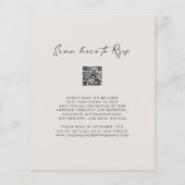 Budget QR Code Calligraphy Eggshell Wedding Invite (Achterkant)