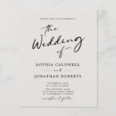 Budget QR Code Calligraphy Eggshell Wedding Invite (Voorkant)