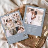 Budget QR Code Dusty Blue bruiloft uitnodiging
