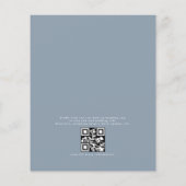 Budget QR Code Dusty Blue bruiloft uitnodiging Flyer (Achterkant)