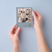 Budget QR Code Dusty Blue bruiloft uitnodiging Flyer (Hand)