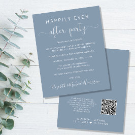 Budget QR Code Dusty Blue Wedding Reception nodigt