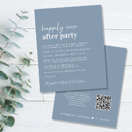 Budget QR Code Dusty Blue Wedding Reception nodigt