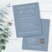Budget QR Code Dusty Blue Wedding Reception nodigt
