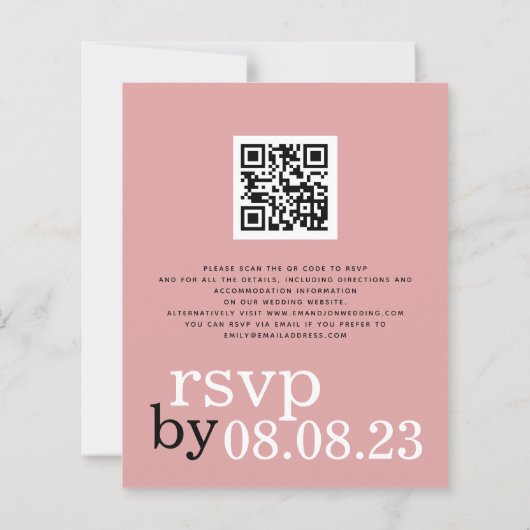 BUDGET QR code Dusty Roos Text Weddenschap Uitnodi (Achterkant)