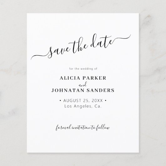 Budget QR code eenvoudige foto bruiloft opslaan va (Voorkant)