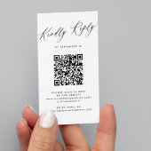 Budget QR code eenvoudige minimalistische bruiloft Informatiekaartje