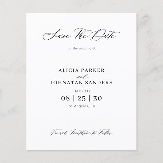 Budget QR code elegante foto bruiloft bewaar de da (Voorkant)