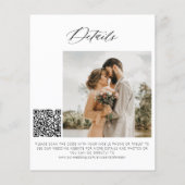 Budget QR-code elegante foto bruiloft save the dat (Achterkant)