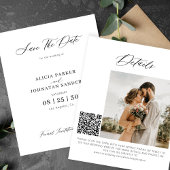 Budget QR-code elegante foto bruiloft save the dat