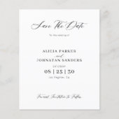 Budget QR-code elegante foto trouwdatum besparen Flyer (Voorkant)