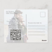 Budget QR Code Elegante kalligrafie Script bruilof Briefkaart (Achterkant)
