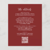 BUDGET QR-code Elegante Kranberryrode Fototrouwkaa (Achterkant)