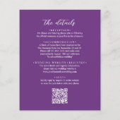 BUDGET QR-code Elegante Moderne Paarse Foto Huweli (Achterkant)