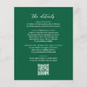 BUDGET QR-code Elegante Smaragdgroene Foto Bruilof (Achterkant)