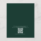 Budget QR Code Emerald Green Huwelijksuitnodiging (Achterkant)