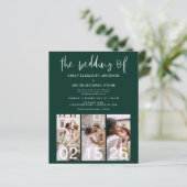 Budget QR Code Emerald Green Huwelijksuitnodiging (Staand voorkant)