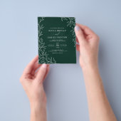 Budget QR Code Emerald Green Huwelijksuitnodiging Flyer (Hand)