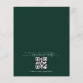 Budget QR Code Emerald Green Huwelijksuitnodiging Flyer (Achterkant)