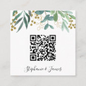 Budget QR Code Eucalyptus Berry Weddenschap Vierkante Visitekaartje (Voorkant)