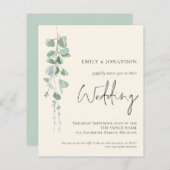 Budget QR Code Eucalyptus Ivory Weddenschap (Voorkant / Achterkant)