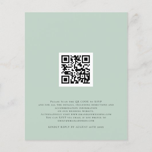 Budget QR Code Eucalyptus Ivory Weddenschap (Achterkant)