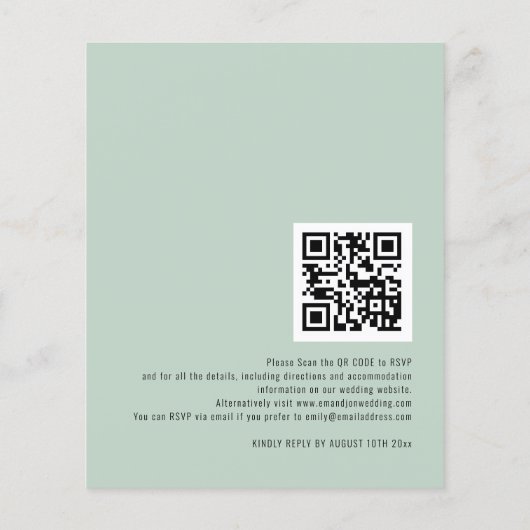 Budget QR Code Eucalyptus Script Weddenschap Uitno (Achterkant)