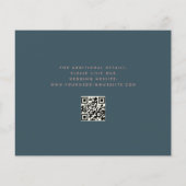 Budget QR Code Floral Blauwgroen bruiloft Save the (Achterkant)