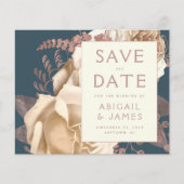 Budget QR Code Floral Blauwgroen bruiloft Save the (Voorkant)