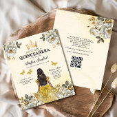 Budget QR Code Floral Gold Butterfly Princess Flyer