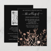 Budget QR CODE Floral Meadow Black White (Voorkant / Achterkant)